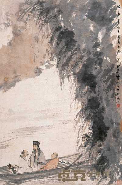 傅抱石 1944年作 赤壁抒怀 镜心 91×60cm